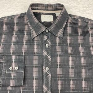 Indigo Palms Denim Co. Men's XL Shirt Brown Plaid Long Sleeve 100% Cotton